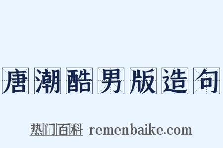 唐潮酷男版造句是什么意思的图片
